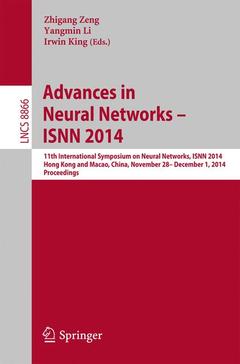 Couverture de l’ouvrage Advances in Neural Networks - ISNN 2014