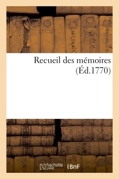 Couverture de l’ouvrage Recueil des mémoires