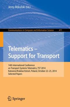 Couverture de l’ouvrage Telematics - Support for Transport