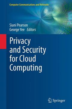 Couverture de l’ouvrage Privacy and Security for Cloud Computing