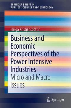 Cover of the book Economics and Power-intensive Industries