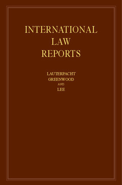 Couverture de l’ouvrage International Law Reports