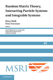 Couverture de l’ouvrage Random Matrix Theory, Interacting Particle Systems, and Integrable Systems
