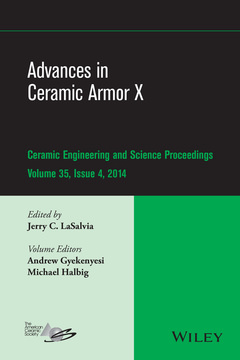 Couverture de l’ouvrage Advances in Ceramic Armor X, Volume 35, Issue 4