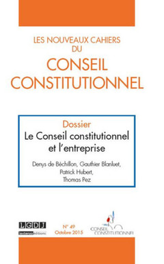 Couverture de l’ouvrage Nouveaux cahiers du conseil constitutionnel n 49-2015 (les)