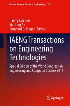 Cover of the book IAENG Transactions on Engineering Technologies