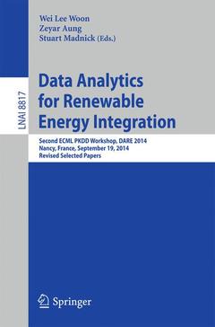 Couverture de l’ouvrage Data Analytics for Renewable Energy Integration