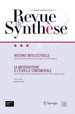 Couverture de l’ouvrage Histoire intellectuelle - La microhistoire à l' échelle continentale