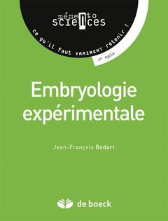 Couverture de l’ouvrage Embryologie expérimentale