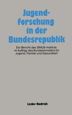Couverture de l’ouvrage Jugendforschung in der Bundesrepublik