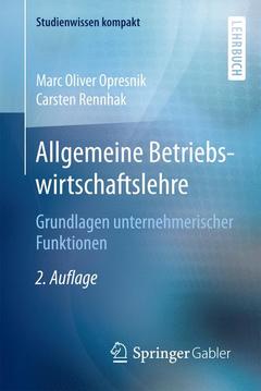 Couverture de l’ouvrage Allgemeine Betriebswirtschaftslehre
