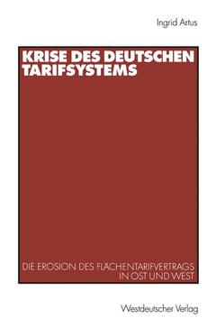 Couverture de l’ouvrage Krise des deutschen Tarifsystems