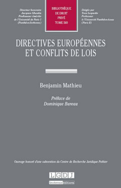 Couverture de l’ouvrage directives européennes et conflits de lois