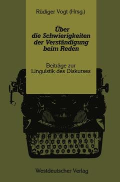 Cover of the book Über die Schwierigkeiten der Verständigung beim Reden