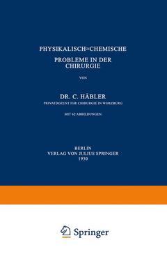 Couverture de l’ouvrage Physikalisch-Chemische Probleme in der Chirurgie