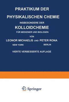 Couverture de l’ouvrage Praktikum der Physikalischen Chemie Insbesondere der Kolloidchemie für Mediziner und Biologen