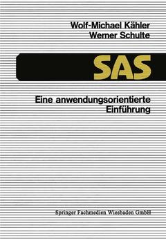 Cover of the book SAS — Eine anwendungsorientierte Einführung