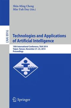 Couverture de l’ouvrage Technologies and Applications of Artificial Intelligence