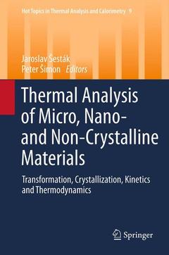 Couverture de l’ouvrage Thermal analysis of Micro, Nano- and Non-Crystalline Materials