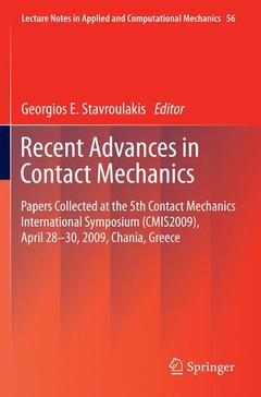 Couverture de l’ouvrage Recent Advances in Contact Mechanics