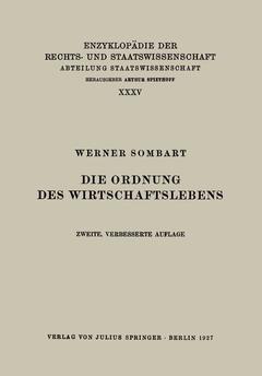 Couverture de l’ouvrage Die Ordnung des Wirtschaftslebens