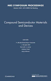Couverture de l’ouvrage Compound Semiconductor Materials and Devices: Volume 1635