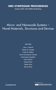 Couverture de l’ouvrage Micro and Nanoscale Systems: Volume 1659