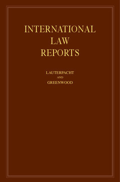 Couverture de l’ouvrage International Law Reports: Volume 148