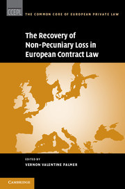Couverture de l’ouvrage The Recovery of Non-Pecuniary Loss in European Contract Law