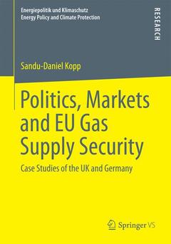 Couverture de l’ouvrage Politics, Markets and EU Gas Supply Security