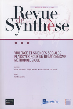 Couverture de l’ouvrage Revue de Synthèse Tome 135 - 6e Série - N° 4 -2014