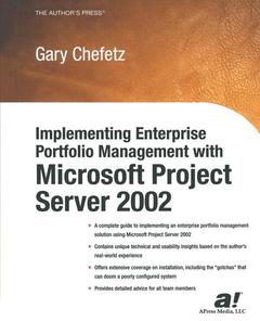 Couverture de l’ouvrage Implementing Enterprise Portfolio Management with Microsoft Project Server 2002