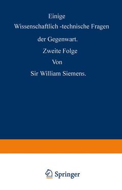 Couverture de l’ouvrage Einige Wissenschaftlich-technische Fragen der Gegenwart