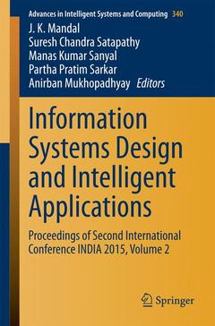 Couverture de l’ouvrage Information Systems Design and Intelligent Applications