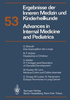 Couverture de l’ouvrage Ergebnisse der Inneren Medizin und Kinderheilkunde/Advances in Internal Medicine and Pediatrics