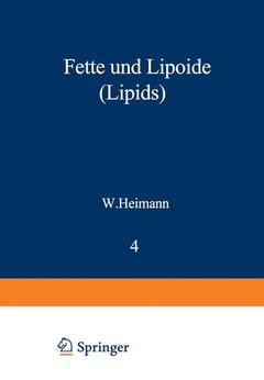Couverture de l’ouvrage Fette und Lipoide (Lipids)