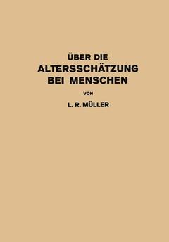 Cover of the book Über die Altersschätzung bei Menschen