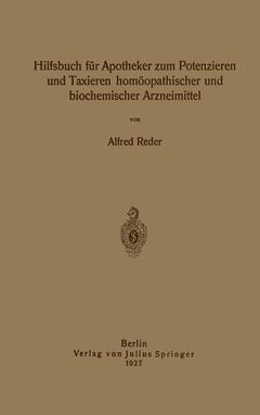 Couverture de l’ouvrage Hilfsbuch für Apotheker zum Potenzieren und Taxieren homöopathischer und biochemischer Arzneimittel