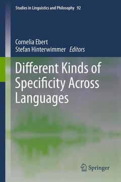 Couverture de l’ouvrage Different Kinds of Specificity Across Languages