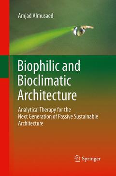 Couverture de l’ouvrage Biophilic and Bioclimatic Architecture