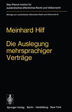 Cover of the book Die Auslegung mehrsprachiger Verträge