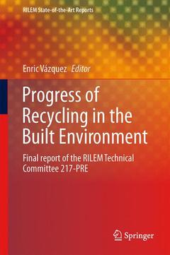 Couverture de l’ouvrage Progress of Recycling in the Built Environment