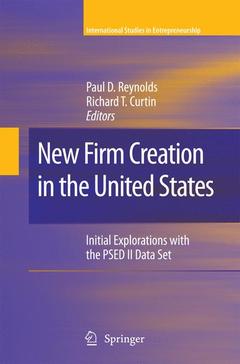 Couverture de l’ouvrage New Firm Creation in the United States