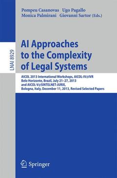 Couverture de l’ouvrage AI Approaches to the Complexity of Legal Systems