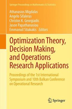 Couverture de l’ouvrage Optimization Theory, Decision Making, and Operations Research Applications
