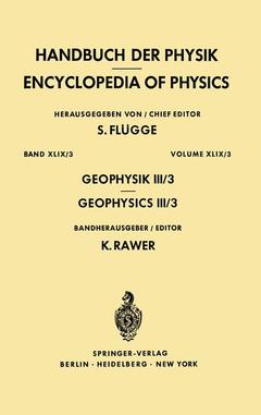 Couverture de l’ouvrage Geophysics III/Geophysik III