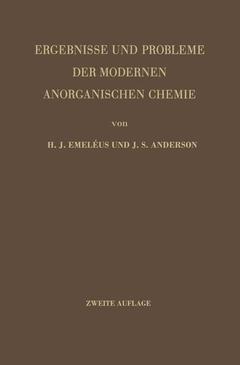 Cover of the book Ergebnisse und Probleme der Modernen Anorganischen Chemie