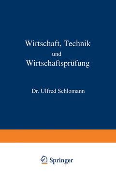 Cover of the book Wirtschaft Technik und Wirtschaftsprüfung