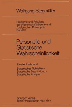 Couverture de l’ouvrage Personelle und Statistische Wahrscheinlichkeit
