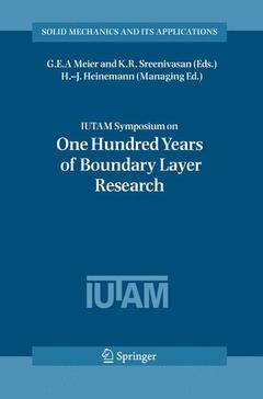 Couverture de l’ouvrage IUTAM Symposium on One Hundred Years of Boundary Layer Research